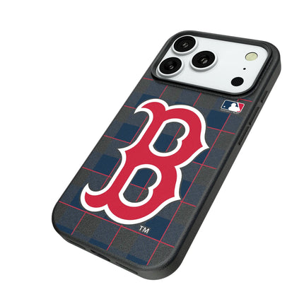 Boston Red Sox Plaid MagSafe Compatible Phone Case for Apple iPhone