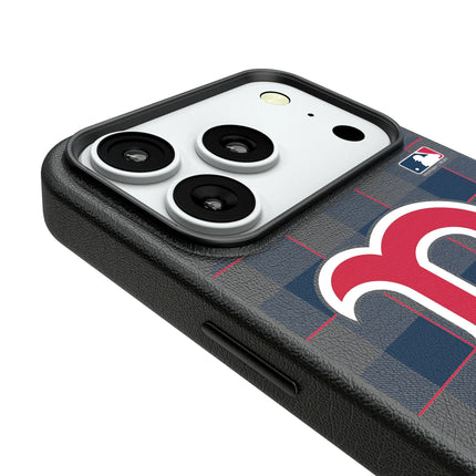 Boston Red Sox Plaid MagSafe Compatible Phone Case for Apple iPhone