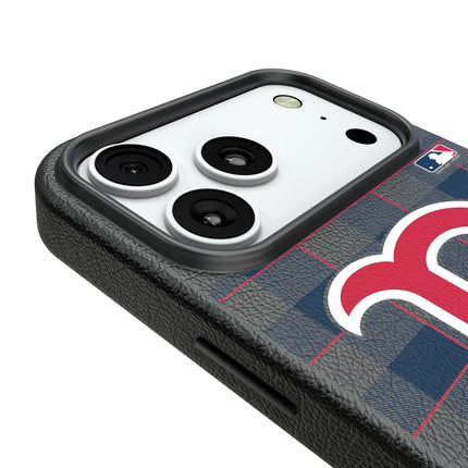 Boston Red Sox Plaid MagSafe Compatible Phone Case for Apple iPhone