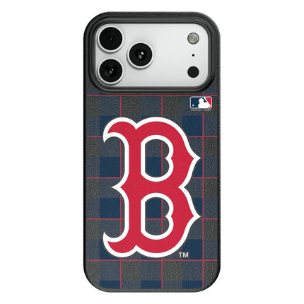 Boston Red Sox Plaid MagSafe Compatible Phone Case for Apple iPhone