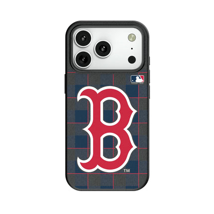 Boston Red Sox Plaid MagSafe Compatible Phone Case for Apple iPhone