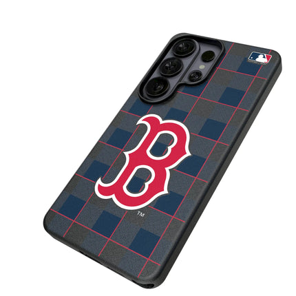 Boston Red Sox Plaid MagSafe Compatible Phone Case for Samsung Galaxy
