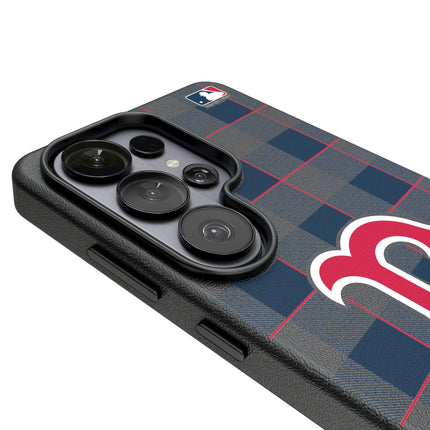 Boston Red Sox Plaid MagSafe Compatible Phone Case for Samsung Galaxy