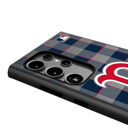 Boston Red Sox Plaid MagSafe Compatible Phone Case for Samsung Galaxy