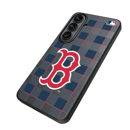 Boston Red Sox Plaid MagSafe Compatible Phone Case for Samsung Galaxy