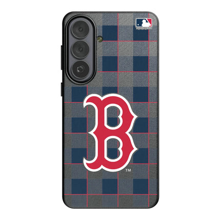 Boston Red Sox Plaid MagSafe Compatible Phone Case for Samsung Galaxy