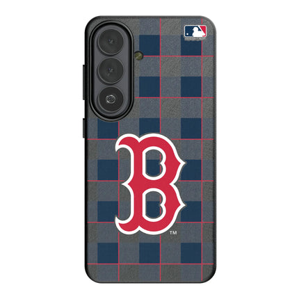 Boston Red Sox Plaid MagSafe Compatible Phone Case for Samsung Galaxy