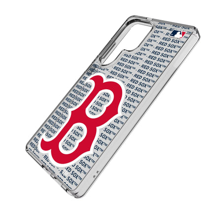 Boston Red Sox Text Backdrop Clear Phone Case for Samsung Galaxy