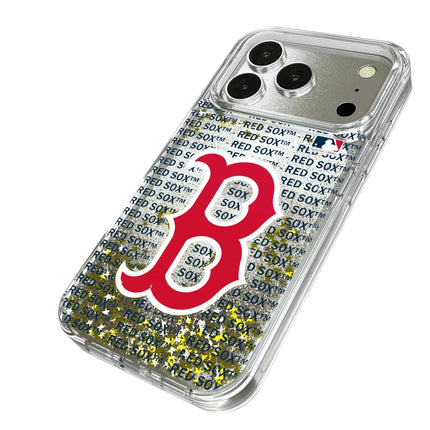 Boston Red Sox Text Backdrop Glitter Phone Case for Apple iPhone