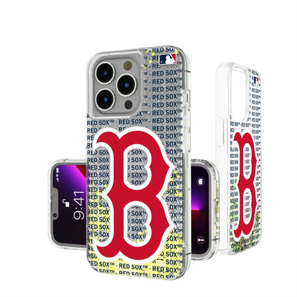 Boston Red Sox Text Backdrop Glitter Phone Case for Apple iPhone