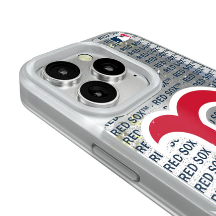 Boston Red Sox Text Backdrop Glitter Phone Case for Apple iPhone