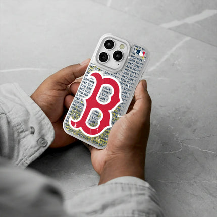 Boston Red Sox Text Backdrop Glitter Phone Case for Apple iPhone