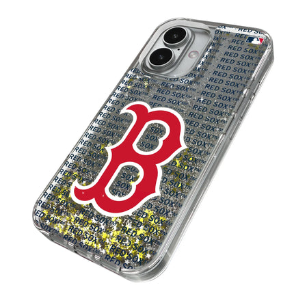 Boston Red Sox Text Backdrop Glitter Phone Case for Apple iPhone