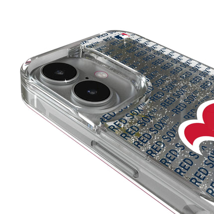Boston Red Sox Text Backdrop Glitter Phone Case for Apple iPhone