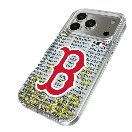 Boston Red Sox Text Backdrop Glitter Phone Case for Apple iPhone
