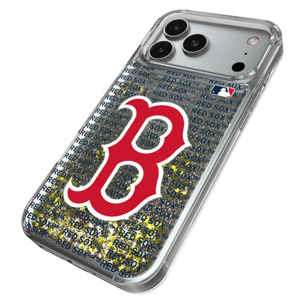 Boston Red Sox Text Backdrop Glitter Phone Case for Apple iPhone