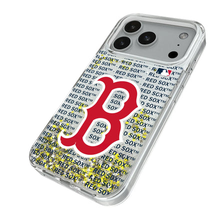 Boston Red Sox Text Backdrop Glitter Phone Case for Apple iPhone