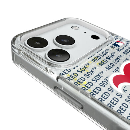 Boston Red Sox Text Backdrop Glitter Phone Case for Apple iPhone