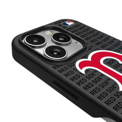 Boston Red Sox Text Backdrop MagSafe Compatible Phone Case for Apple iPhone