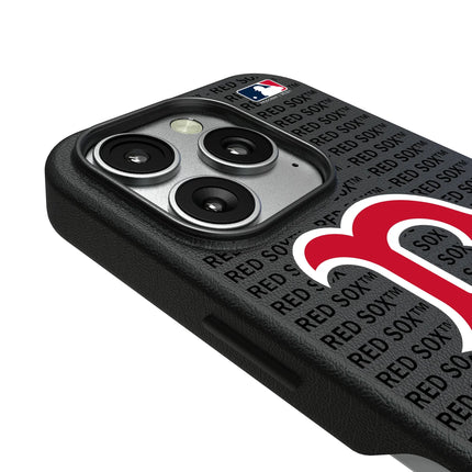 Boston Red Sox Text Backdrop MagSafe Compatible Phone Case for Apple iPhone