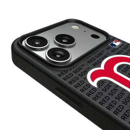 Boston Red Sox Text Backdrop MagSafe Compatible Phone Case for Apple iPhone