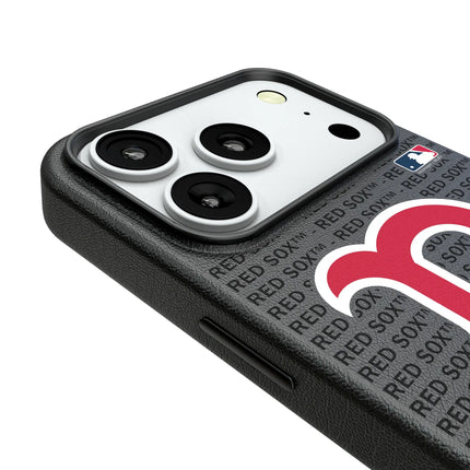 Boston Red Sox Text Backdrop MagSafe Compatible Phone Case for Apple iPhone