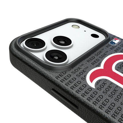 Boston Red Sox Text Backdrop MagSafe Compatible Phone Case for Apple iPhone