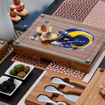 Los Angeles Rams - Concerto Glass Top Cheese Cutting Board & Tools Set