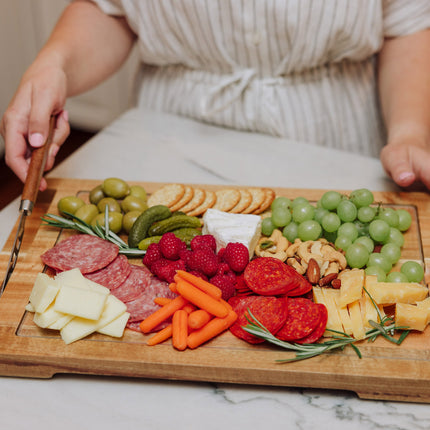 Ventana Tempered Glass and Acacia Cheese Board and Knife Set