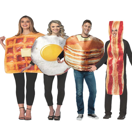 Breakfast Costumes Set - Bacon, Eggs, Pancake, Waffle