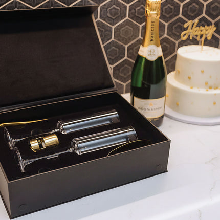 Arbane Champagne Glass Set with Cake Knife