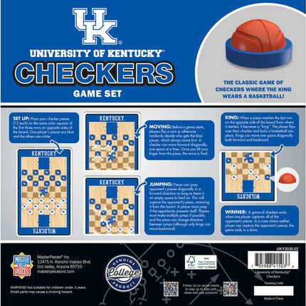 Kentucky Wildcats Checkers Board Game