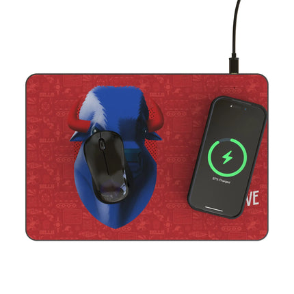 Buffalo Bills 15-Watt Wireless Charger & Mouse Pad Deco