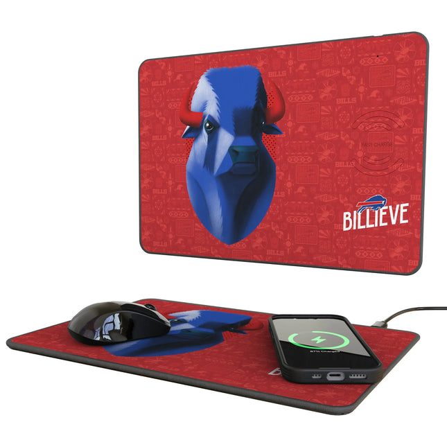 Buffalo Bills 15-Watt Wireless Charger & Mouse Pad Deco