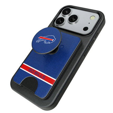 Buffalo Bills Endzone Solid PopSockets MagSafe-Compatible PopWallet+