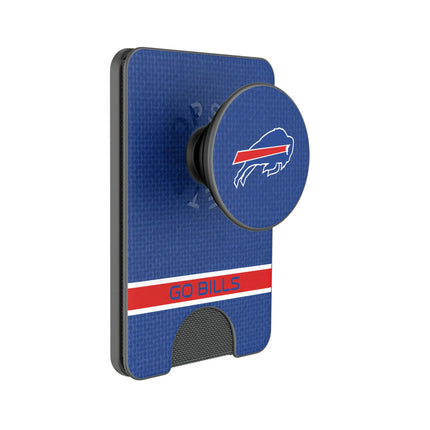 Buffalo Bills Endzone Solid PopSockets MagSafe-Compatible PopWallet+
