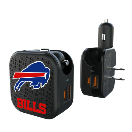 Buffalo Bills 2 in 1 USB A/C Charger Text