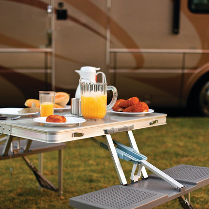 Aluminum Portable Picnic Table with Seats