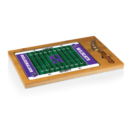 Northwestern Wildcats Football Field Cutting Board & Knife Set