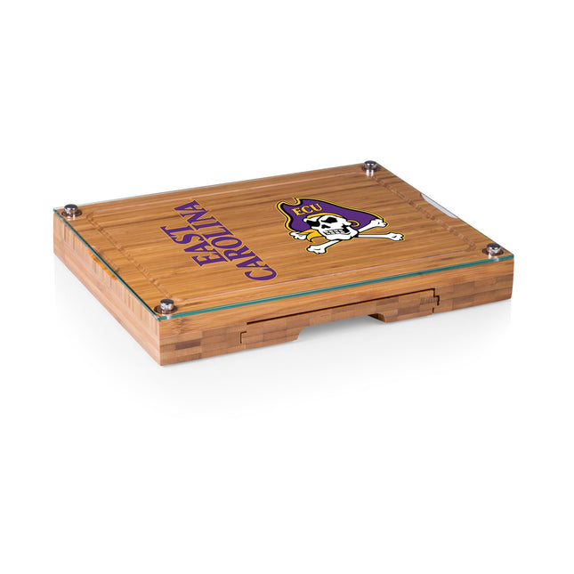 East Carolina Pirates Glass Top Cheese Cutting Board & Tools Set
