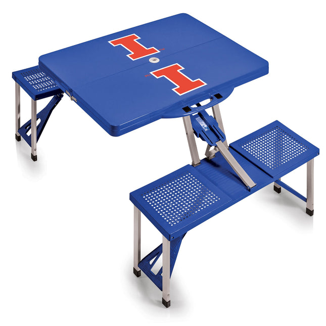 Illinois Fighting Illini Picnic Table Portable Folding Table w Seats