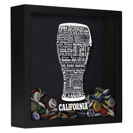 California Beer Typography Shadow Box