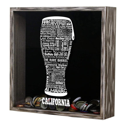 California Beer Typography Shadow Box