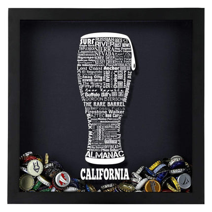 California Beer Typography Shadow Box