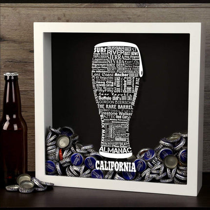 California Beer Typography Shadow Box