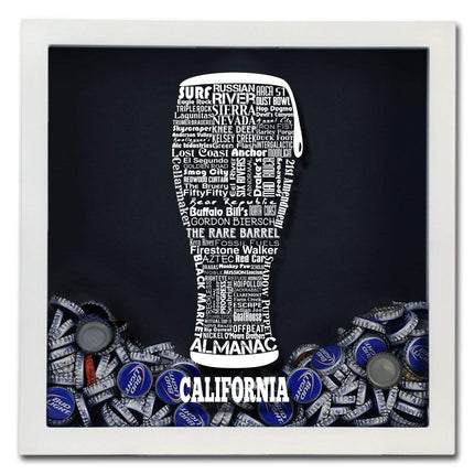 California Beer Typography Shadow Box