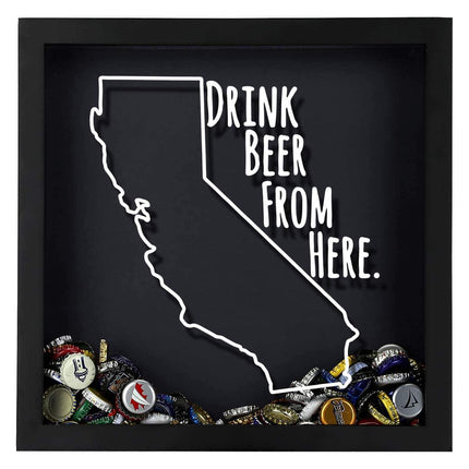 California Drink Beer From Here Beer Cap Shadow Box