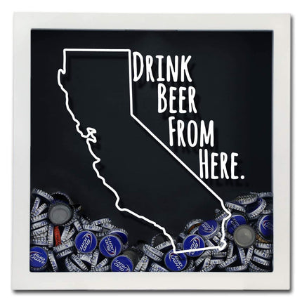 California Drink Beer From Here Beer Cap Shadow Box