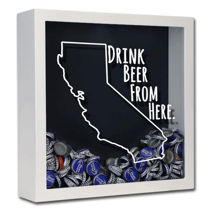 California Drink Beer From Here Beer Cap Shadow Box