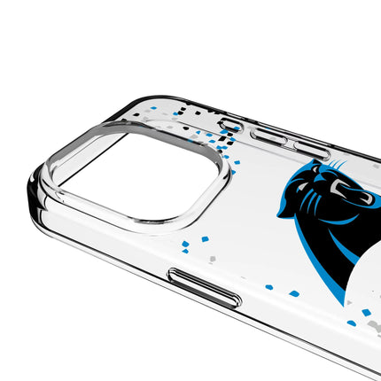 Carolina Panthers Clear Phone Case Confetti for iPhone
